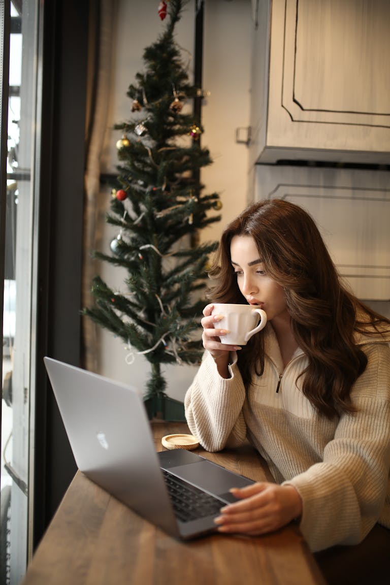 A Woman Drinking Coffee